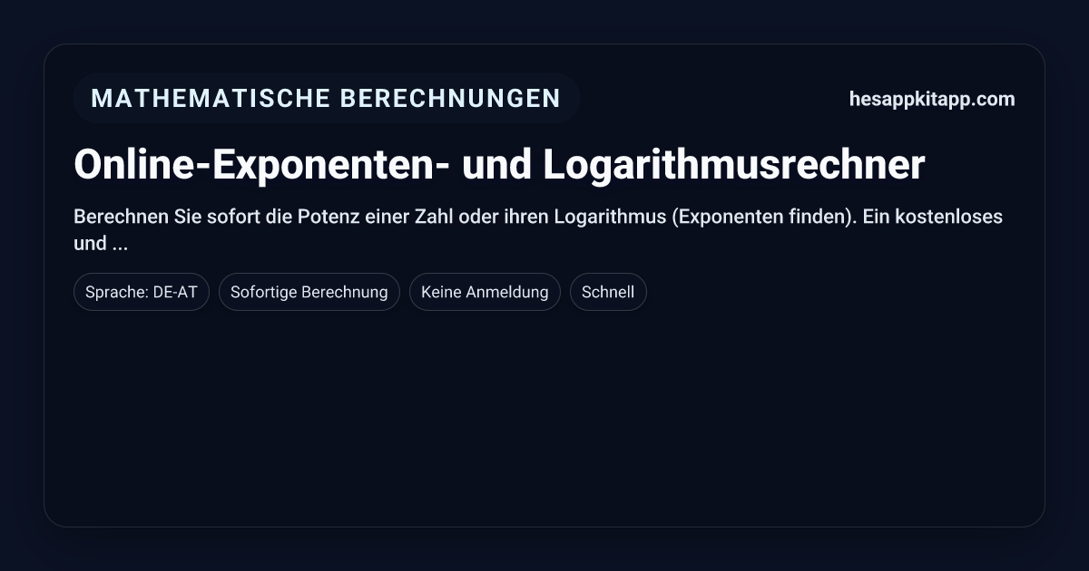 Online-Exponenten- und Logarithmusrechner | HesappKitapp | HesappKitapp