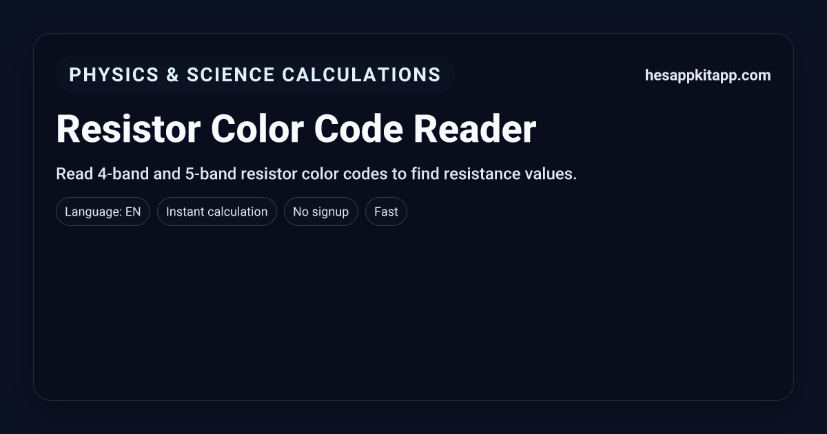 Resistor Color Code Reader | HesappKitapp | HesappKitapp